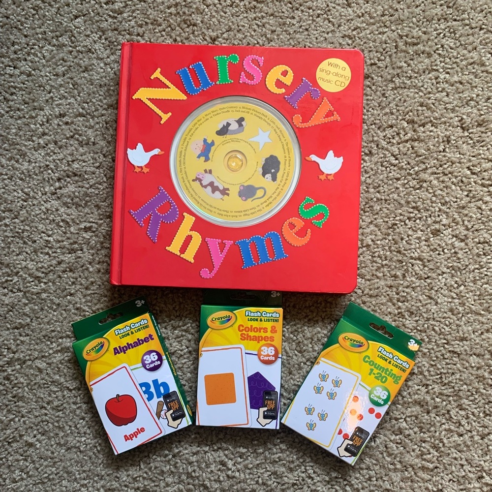 NEW! Nursery Rhymes Book & Flash Cards Bundle